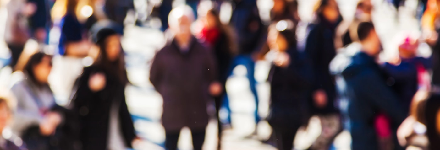 crowd walking Santa Barbara