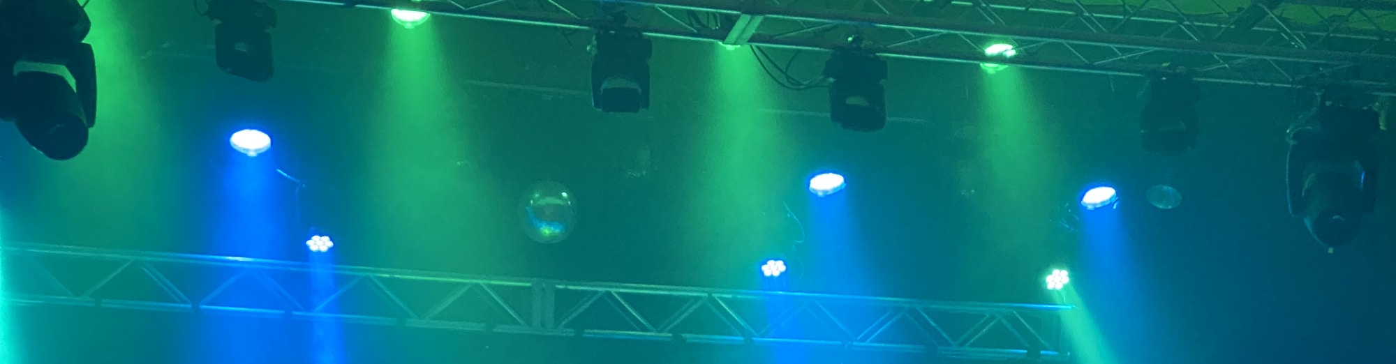 blue and green theater stage lights Santa Barbara